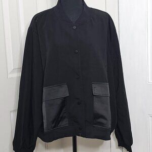 NEW Worthington + Jason Bolden Black Snap Front Jacket